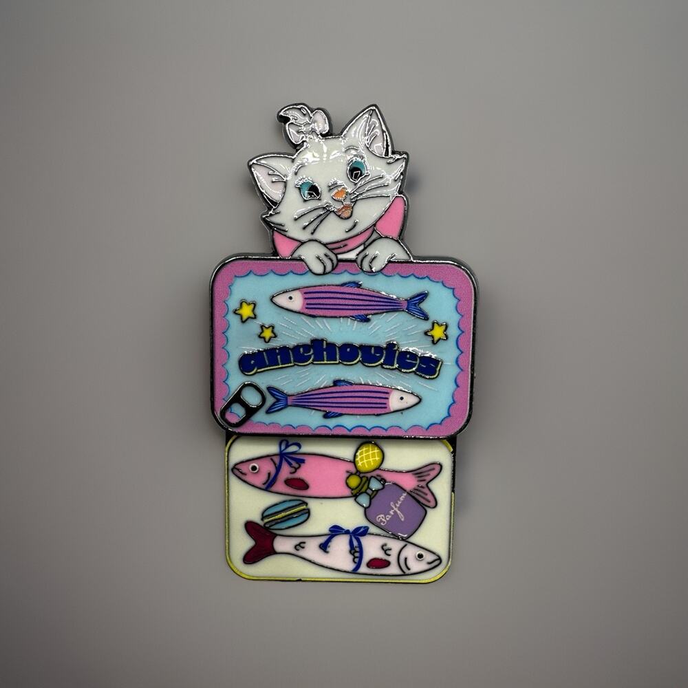 Disney Cats Sardine Sliding Blind Enamel Pin New Open Aristocats MARIE